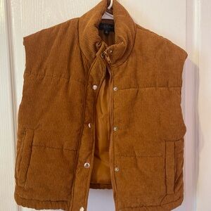 Women’s Brown Corduroy Puffer Vest